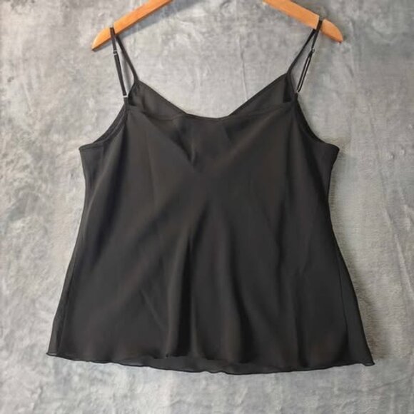 Kim Rogers Black Sheer Adjustable Strap Camisole Tank Top Size L chic layering - Picture 8 of 9
